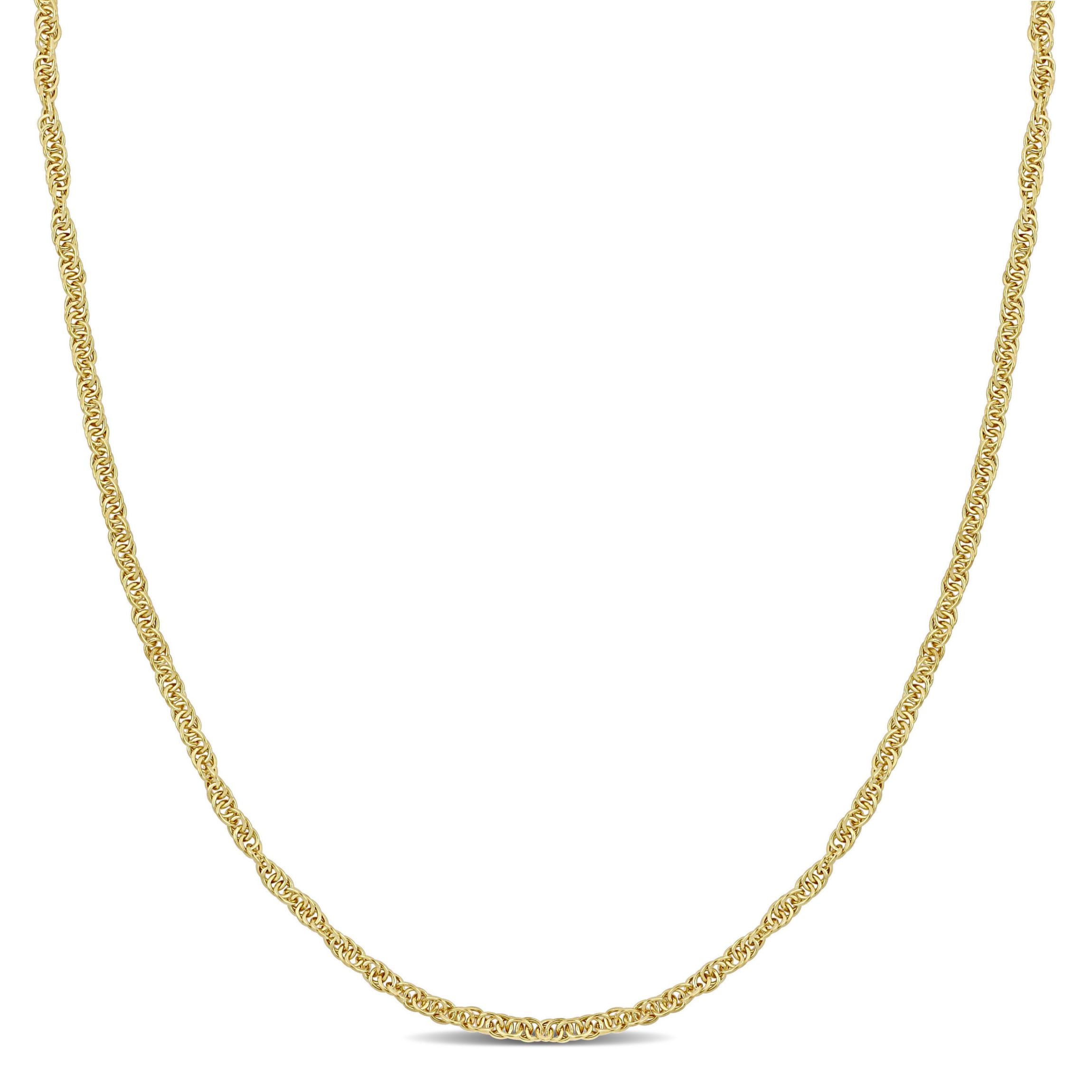 2MM Singapore Chain Necklace in 18k Gold Plated Sterling Silver, 18"