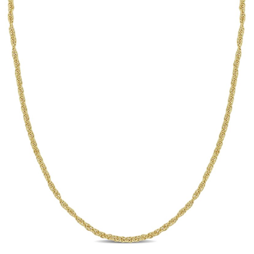 2MM Singapore Chain Necklace in 18k Gold Plated Sterling Silver, 18"
