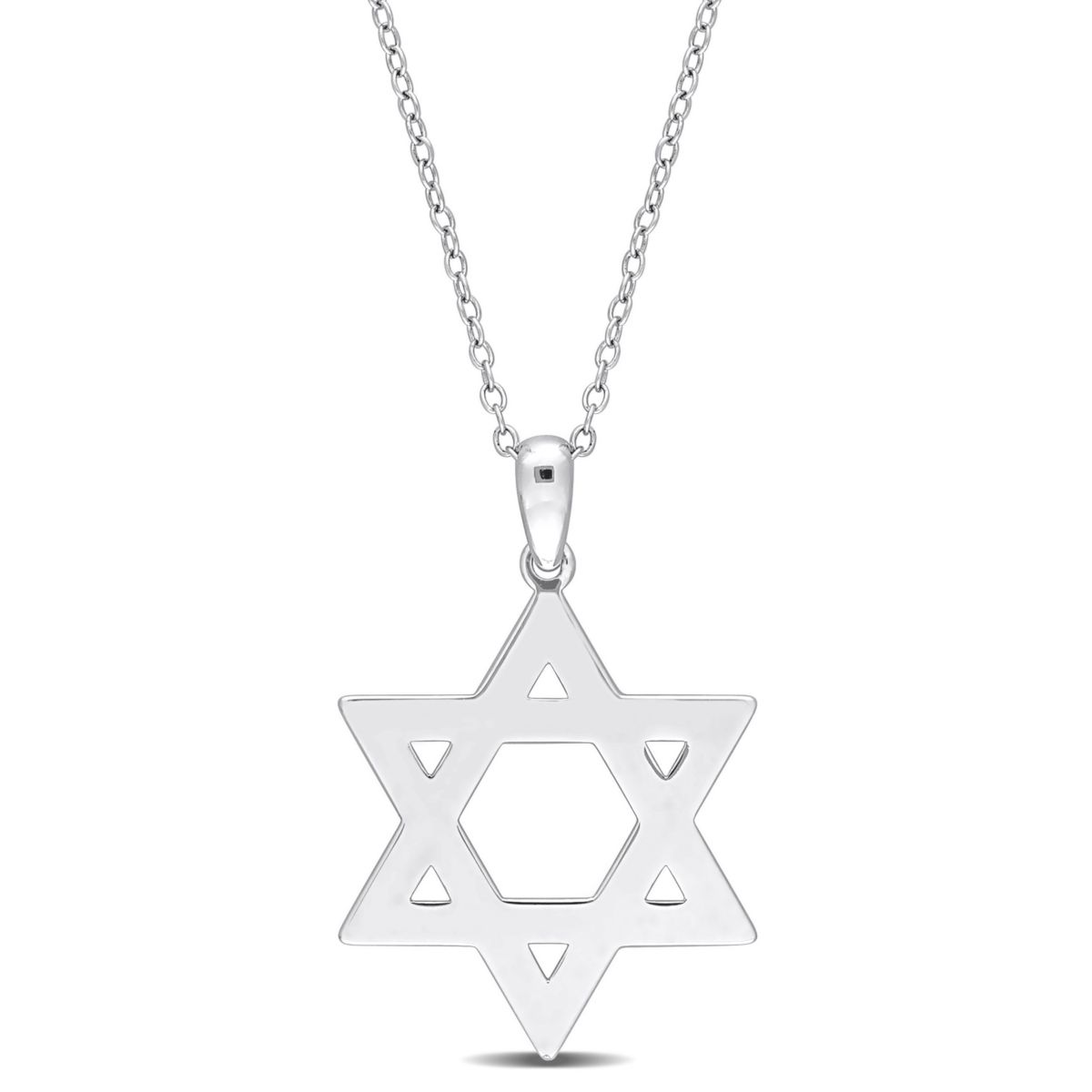 Star of David Pendant with Chain in Sterling Silver