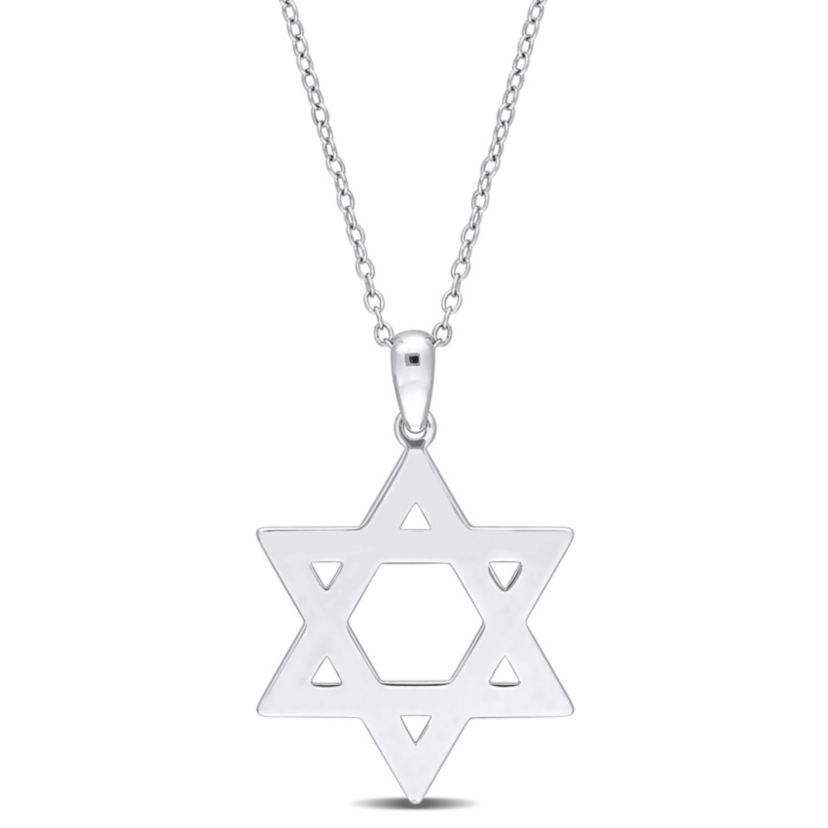 Star of David Pendant with Chain in Sterling Silver
