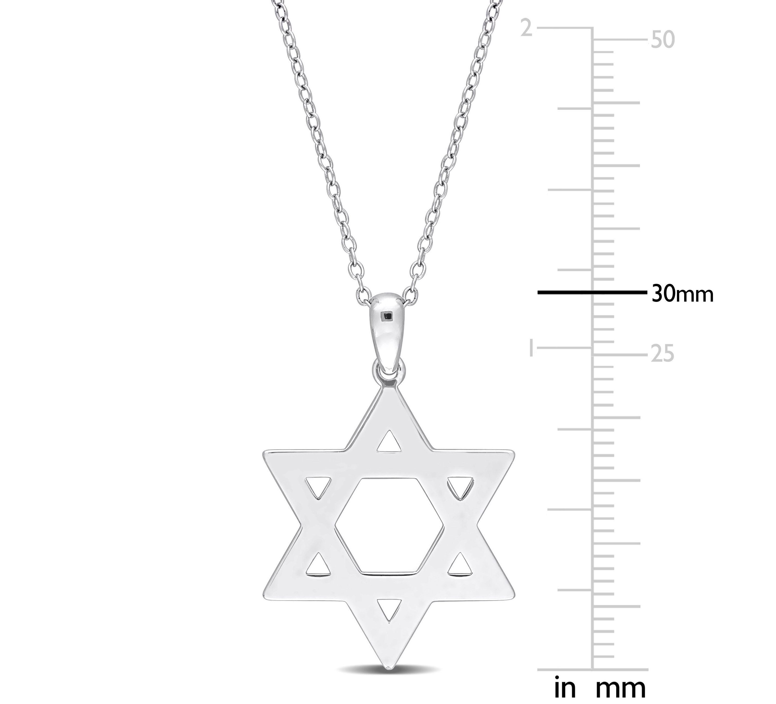 Star of David Pendant with Chain in Sterling Silver