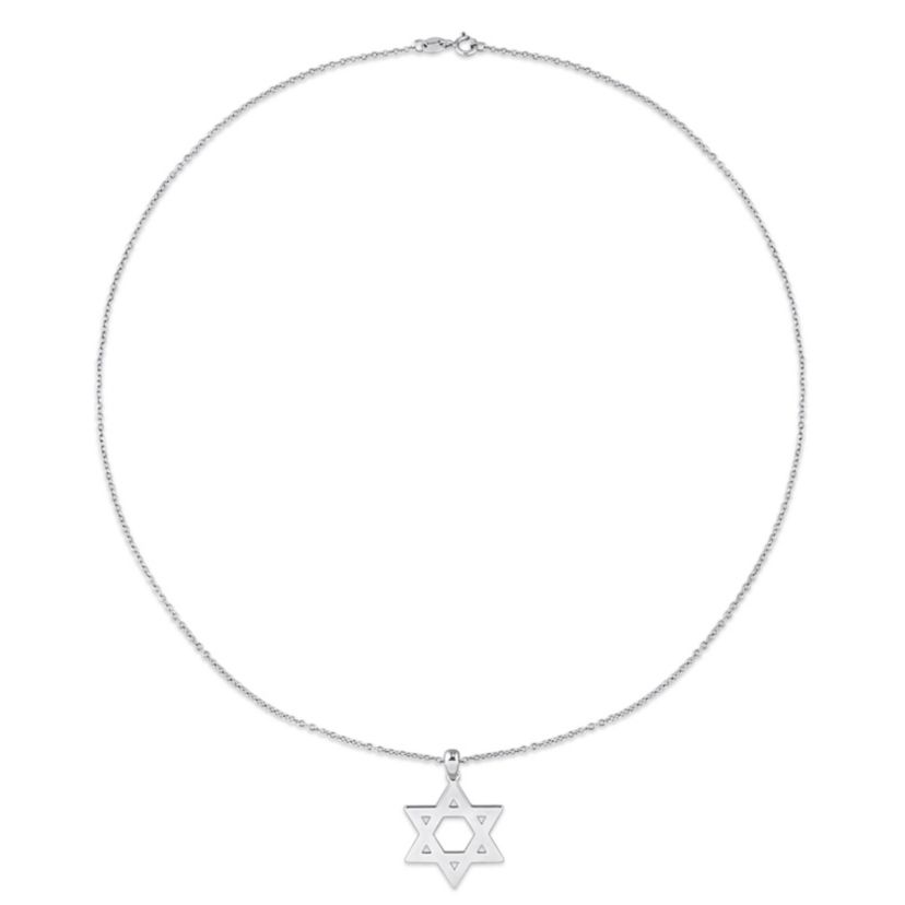 Star of David Pendant with Chain in Sterling Silver