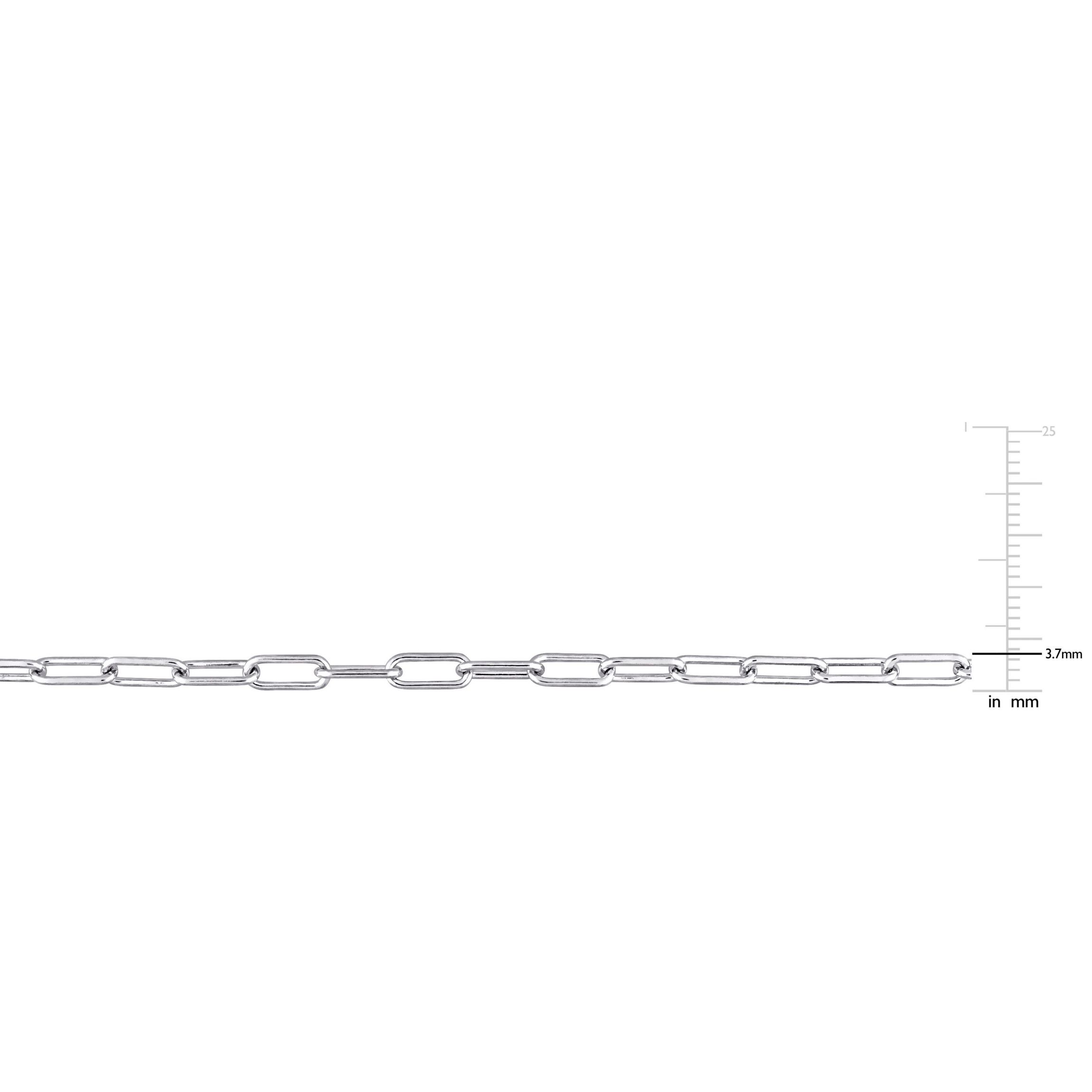 3.5MM Polished Paperclip Chain Bracelet in Sterling Silver, 7.5"