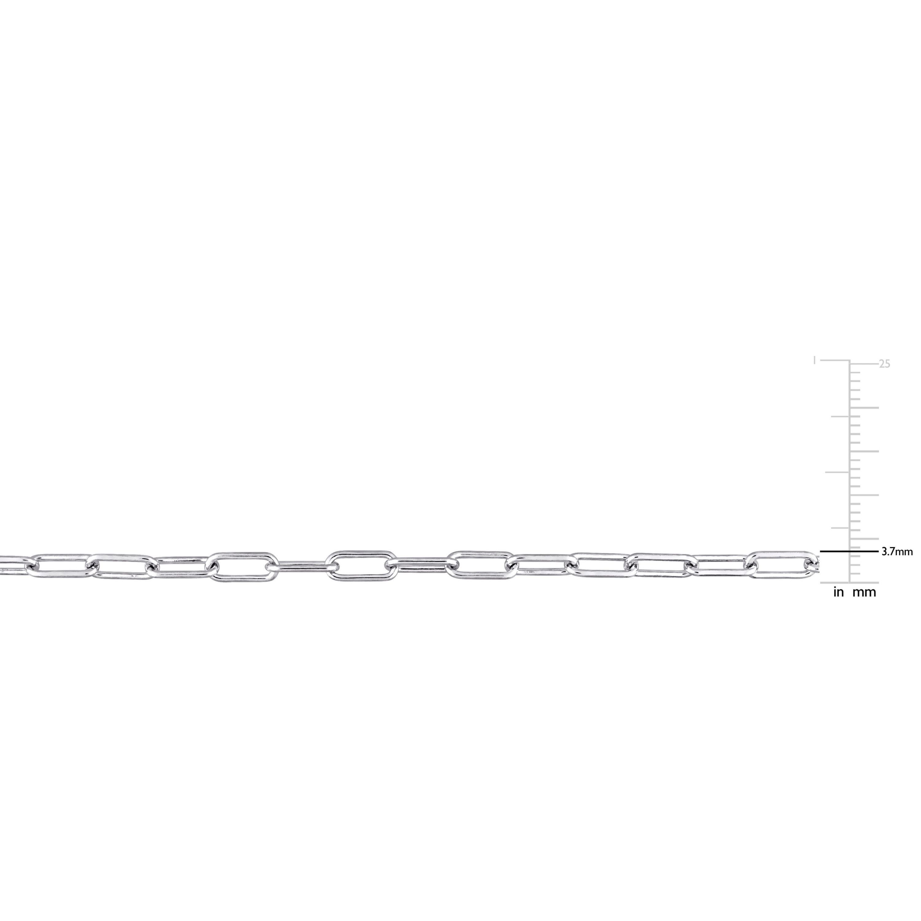 3.5MM Polished Paperclip Chain Bracelet in Sterling Silver, 7.5"