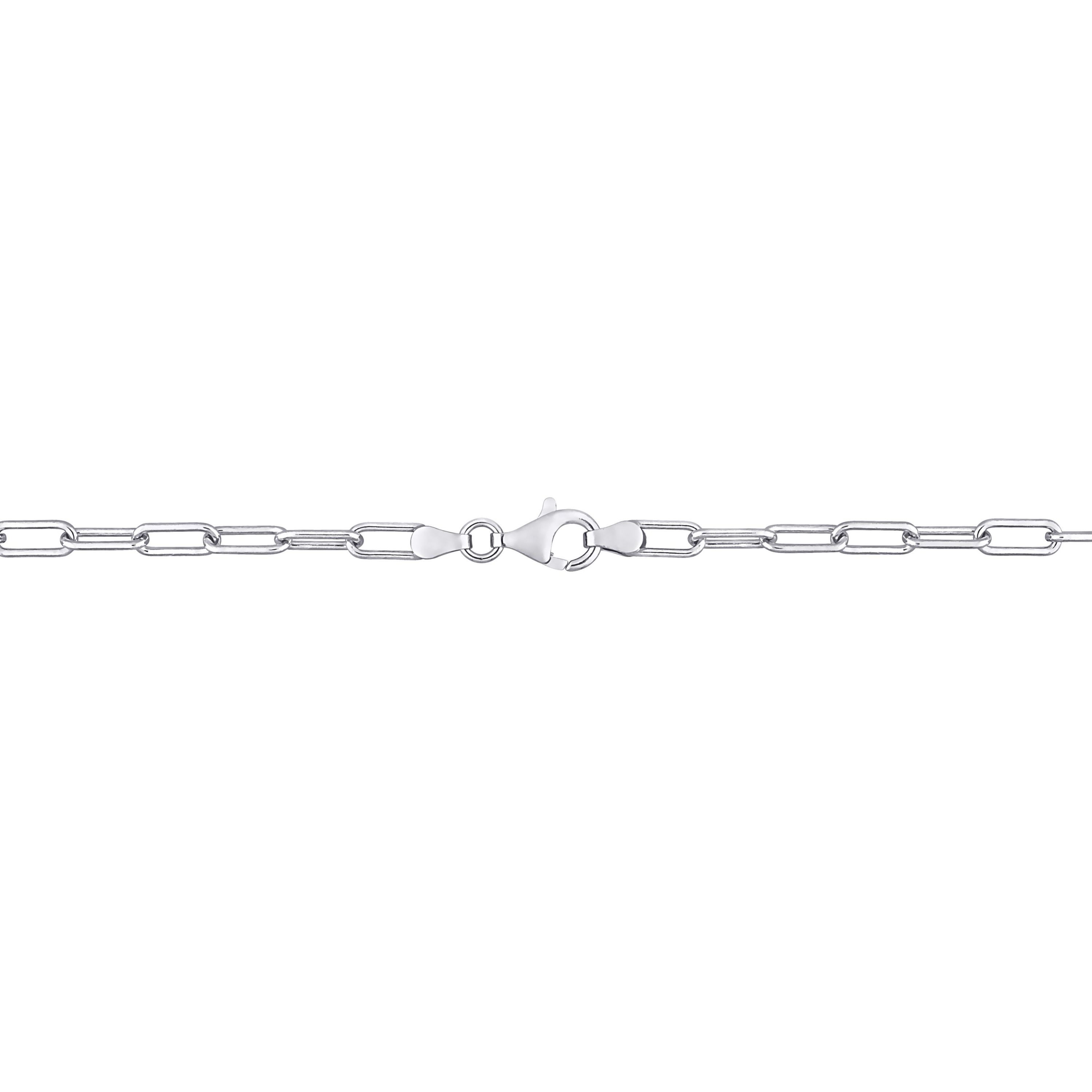 3.5MM Polished Paperclip Chain Bracelet in Sterling Silver, 7.5"