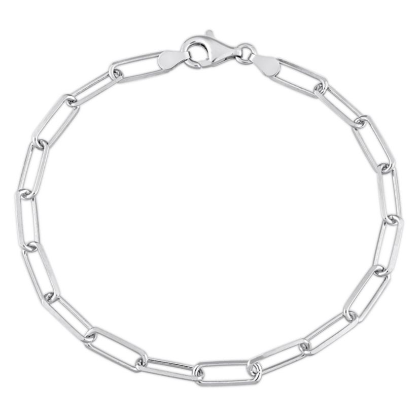 5MM Diamond Cut Paperclip Chain Bracelet in Sterling Silver, 9"
