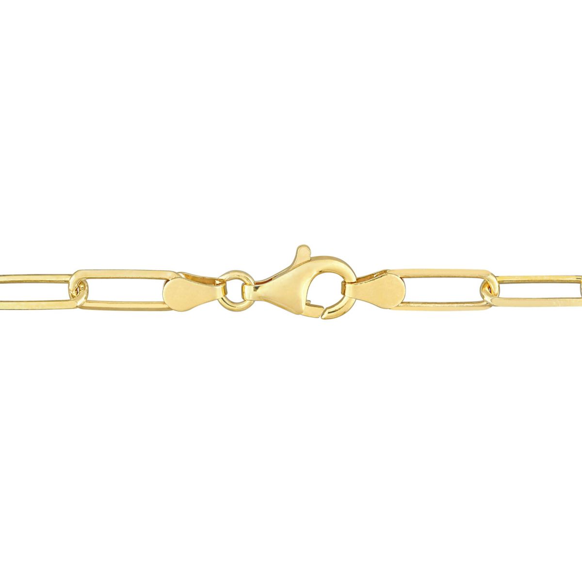 5MM Diamond Cut Paperclip Chain Bracelet in 18k Yellow Gold Plated Sterling Silver, 9"