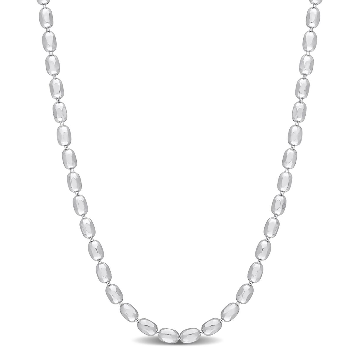 Oval Ball Chain Necklace in Sterling Silver, 16"