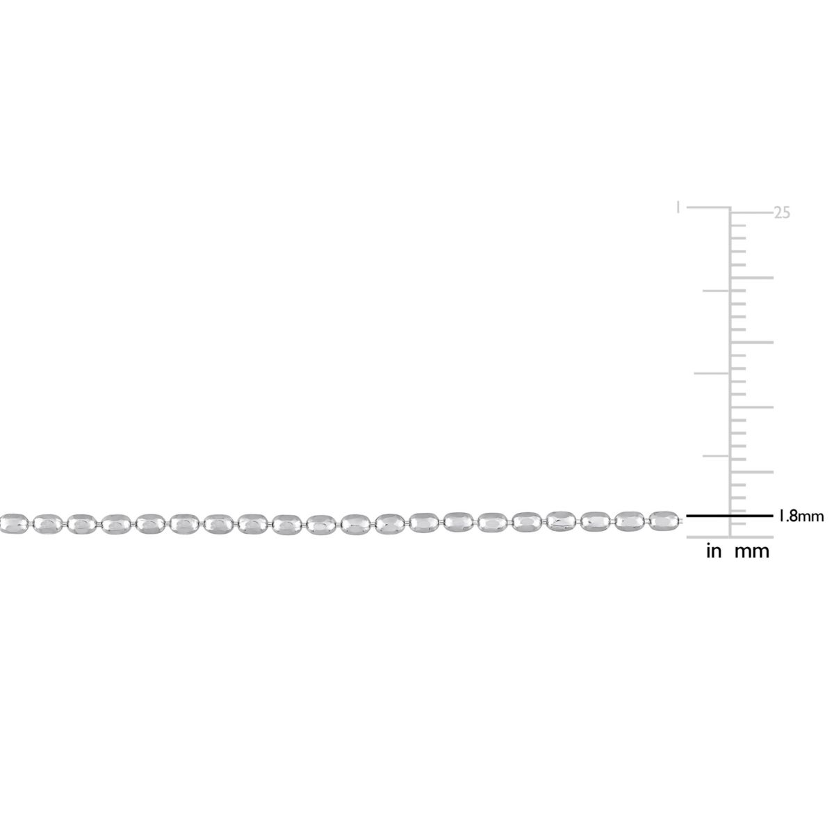 Oval Ball Chain Necklace in Sterling Silver, 16"