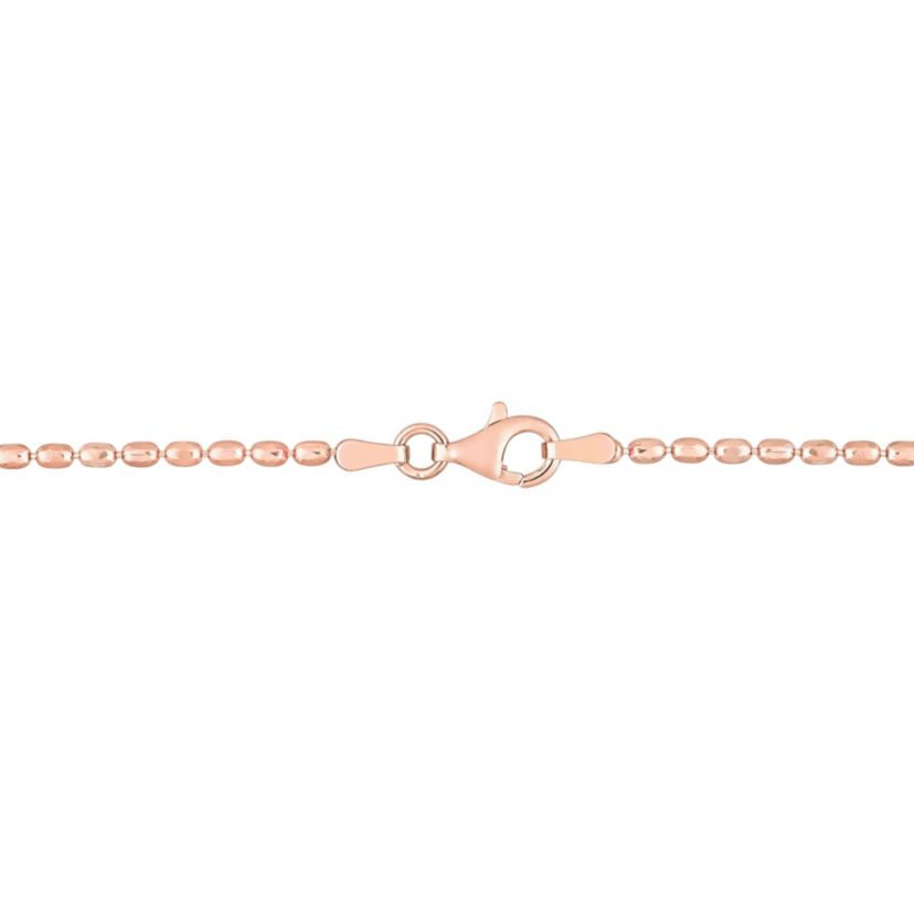 Oval Ball Chain Necklace in 18k Rose Gold Plated Sterling Silver, 16"