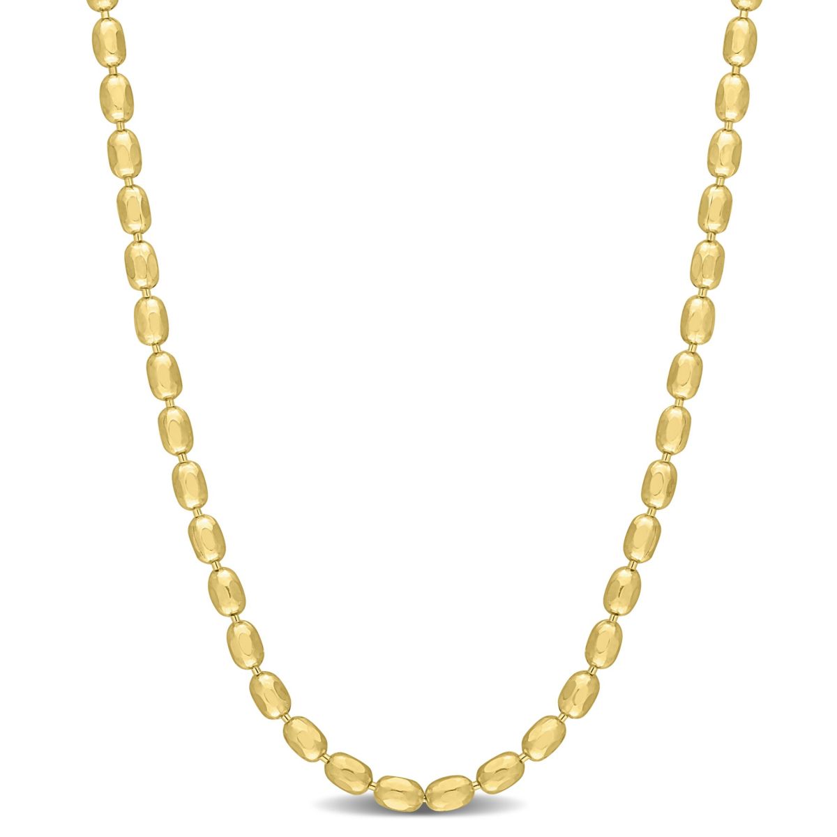 Oval Ball Chain Necklace in 18k Yellow Gold Plated Sterling Silver, 16"