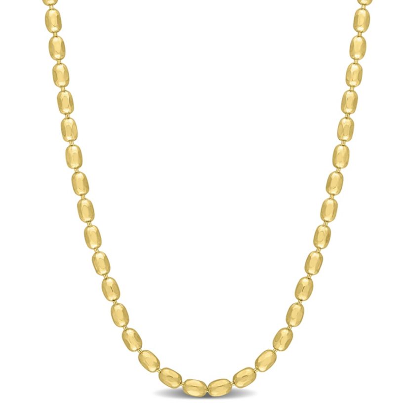 Oval Ball Chain Necklace in 18k Yellow Gold Plated Sterling Silver, 16"
