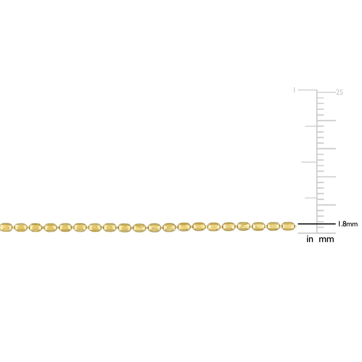 Oval Ball Chain Necklace in 18k Yellow Gold Plated Sterling Silver, 16"