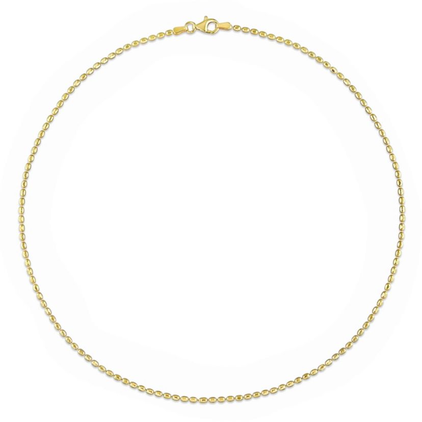 Oval Ball Chain Necklace in 18k Yellow Gold Plated Sterling Silver, 16"