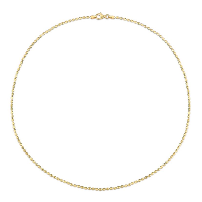 Oval Ball Chain Necklace in 18k Yellow Gold Plated Sterling Silver, 18"