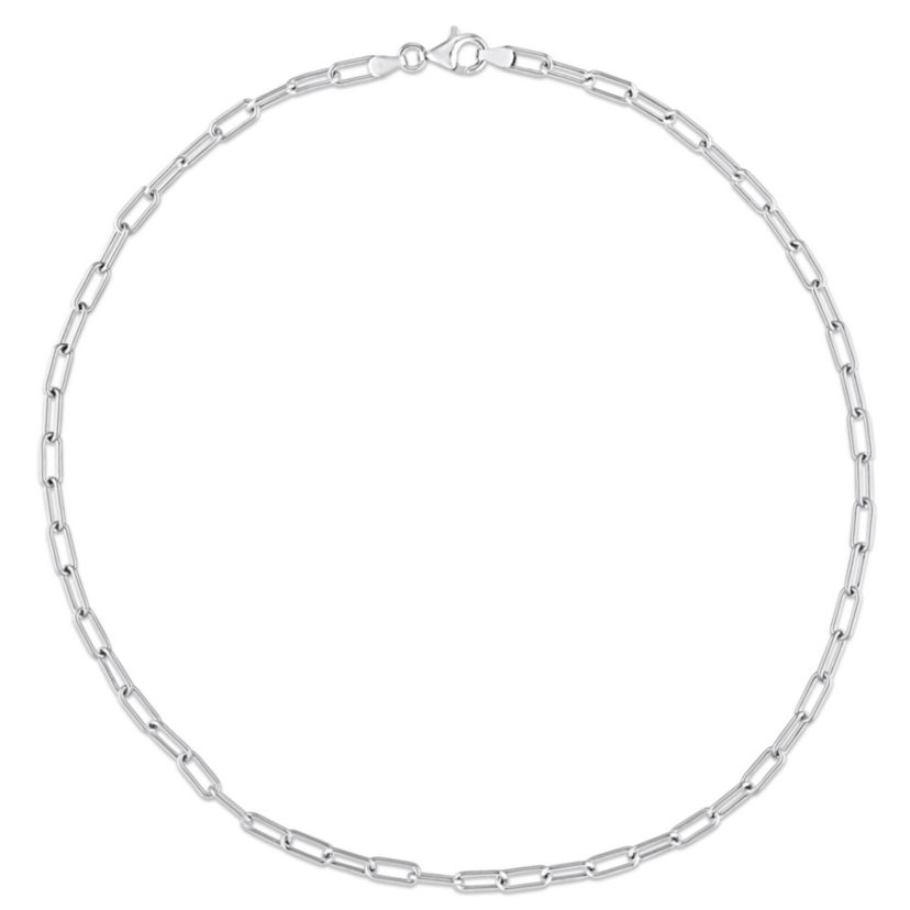 3.5MM Polished Paperclip Chain Necklace in Sterling Silver, 16"