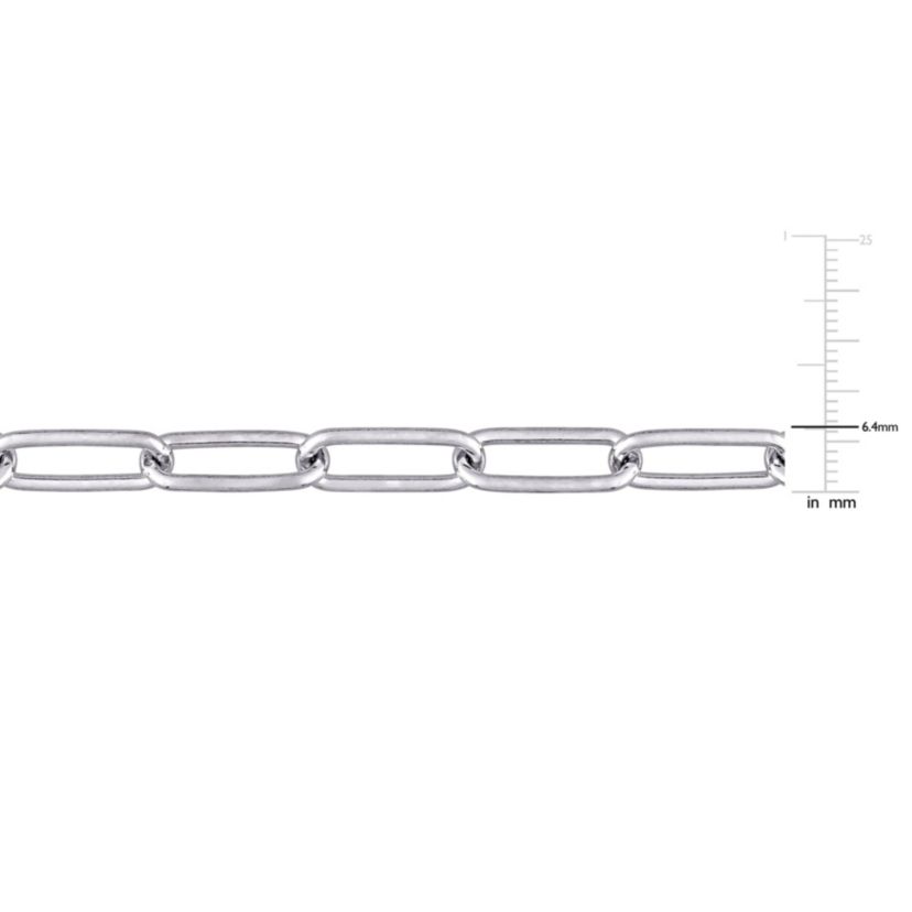 6MM Polished Paperclip Chain Necklace in Sterling Silver, 16"