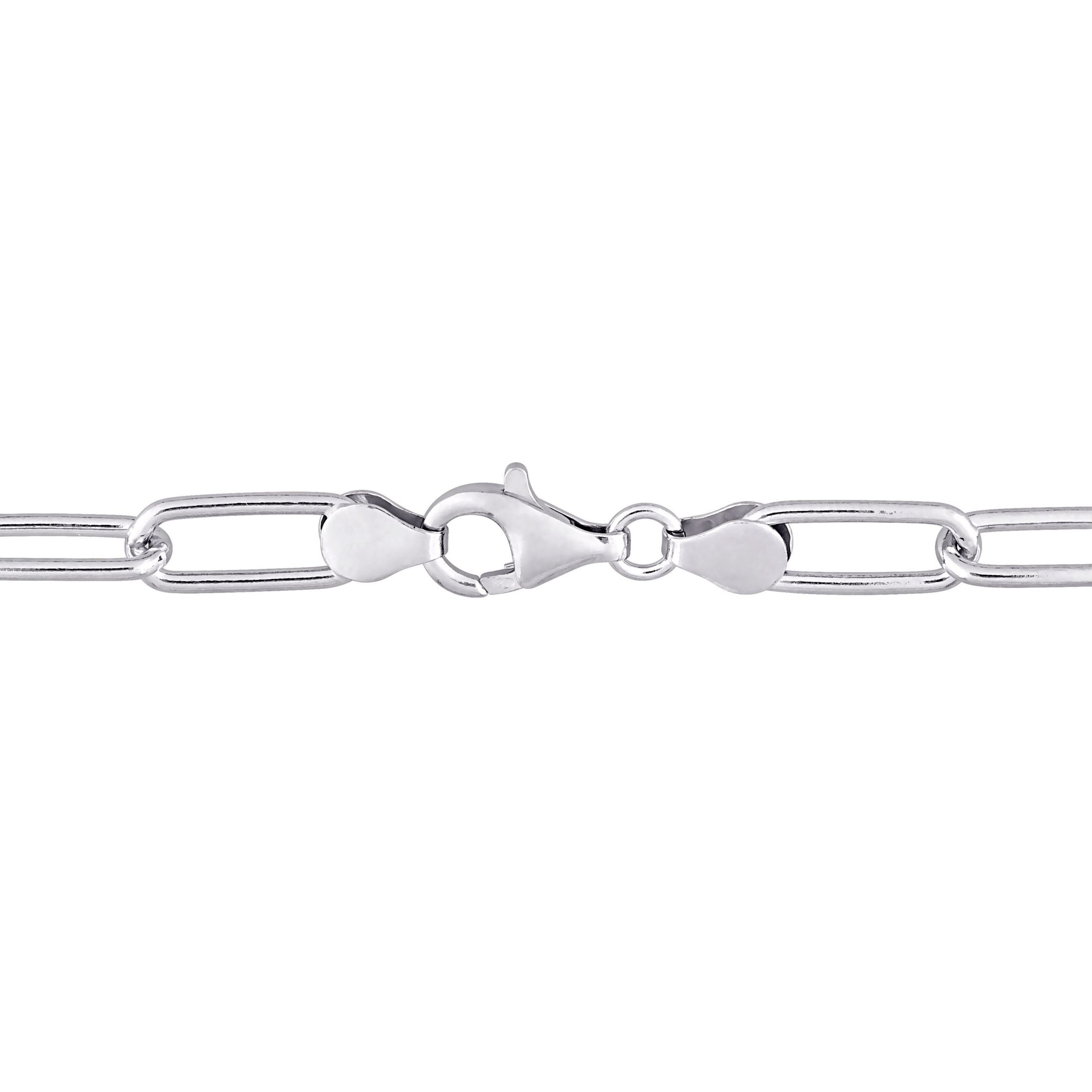 6MM Polished Paperclip Chain Necklace in Sterling Silver, 16"