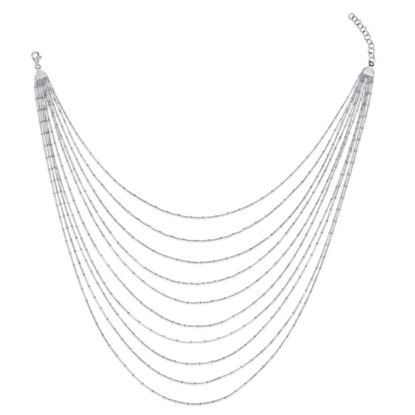 Multi-Strand Chain Necklace in Sterling Silver, 16"