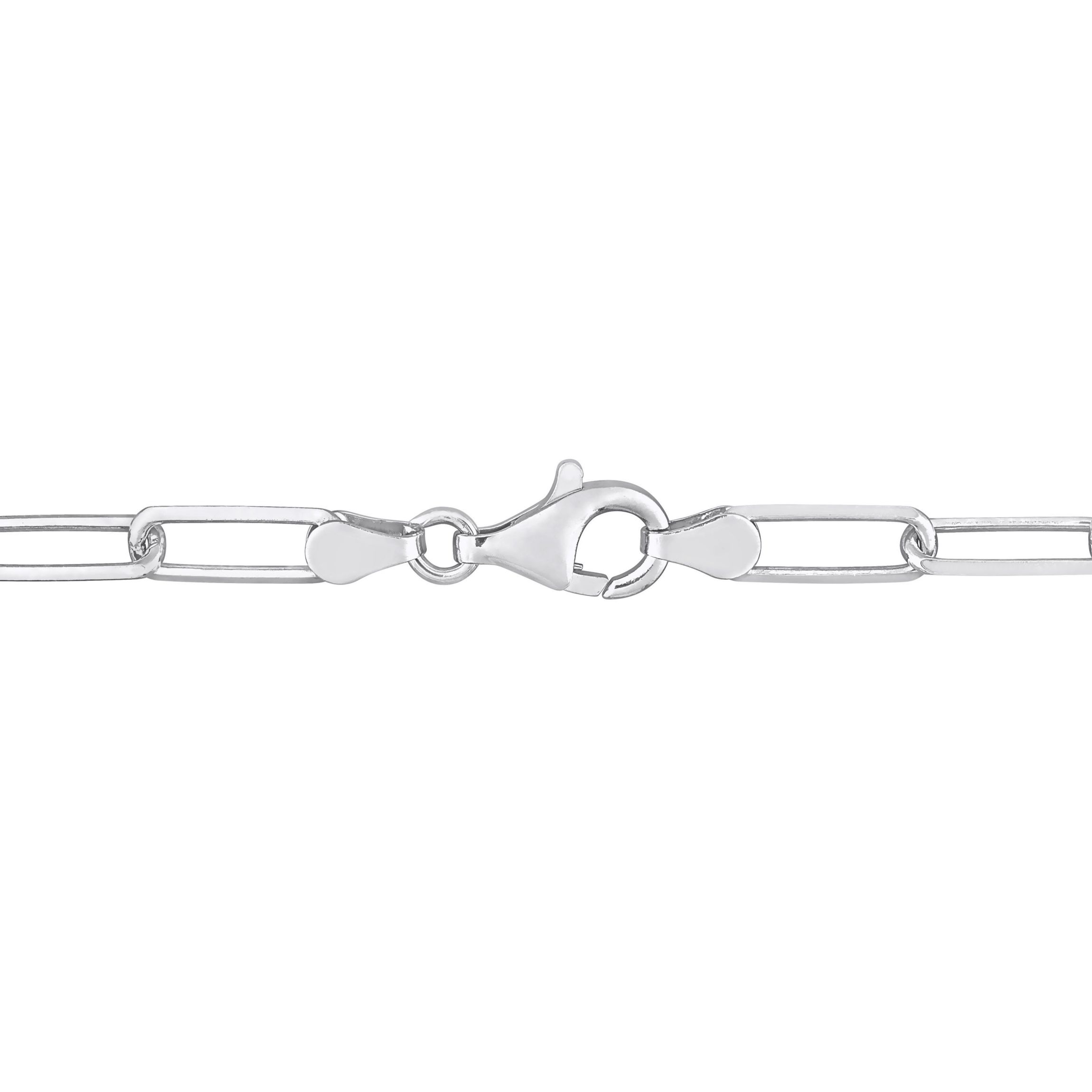 5MM Diamond Cut Paperclip Chain Necklace in Sterling Silver, 16"