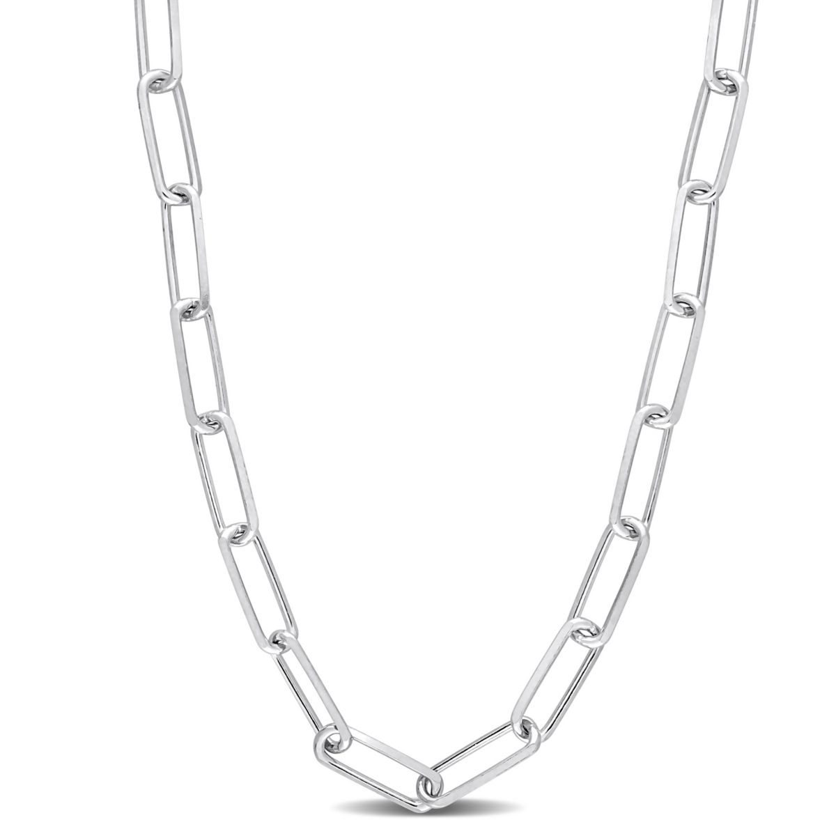 5MM Diamond Cut Paperclip Chain Necklace in Sterling Silver, 32"