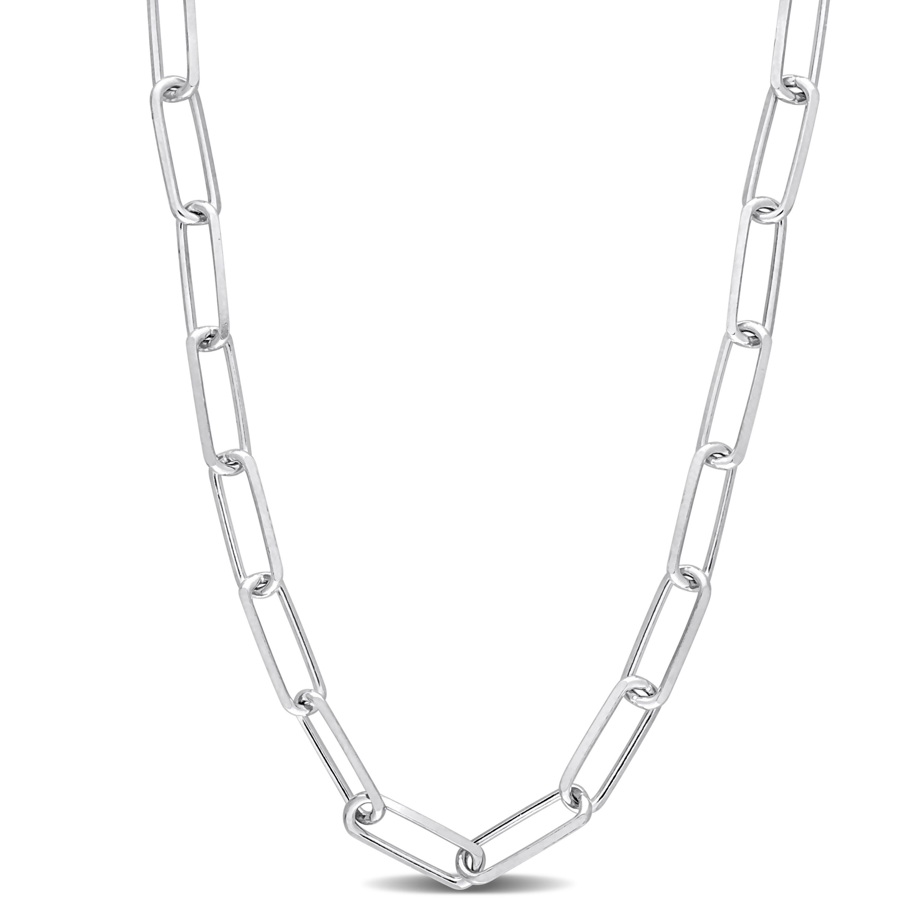 5MM Diamond Cut Paperclip Chain Necklace in Sterling Silver, 32"