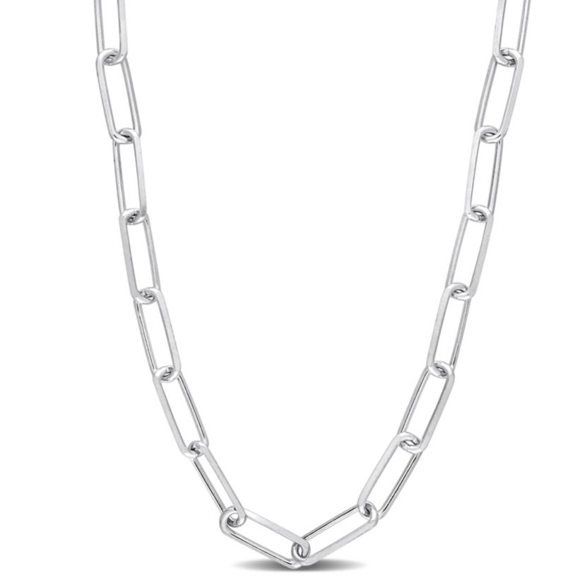 5MM Diamond Cut Paperclip Chain Necklace in Sterling Silver, 32"