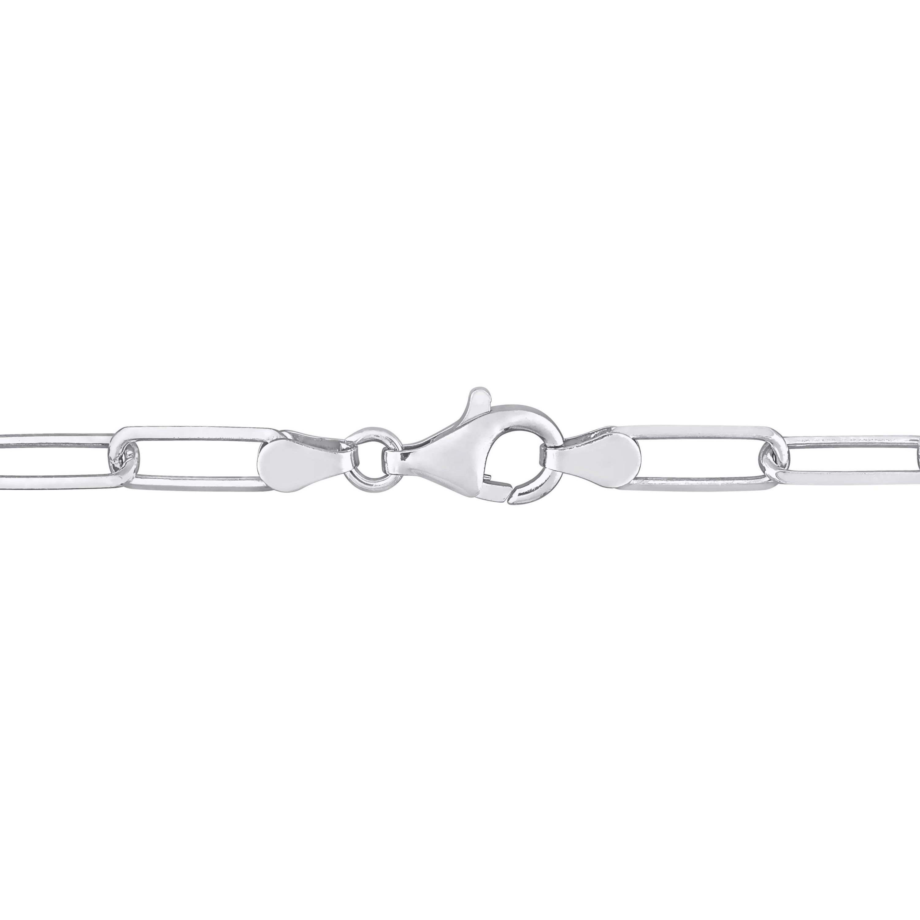 5MM Diamond Cut Paperclip Chain Necklace in Sterling Silver, 32"