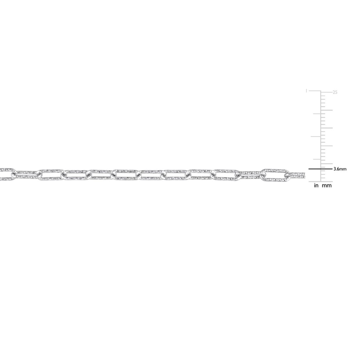 3.5MM Fancy Paperclip Chain Necklace in Sterling Silver, 24"