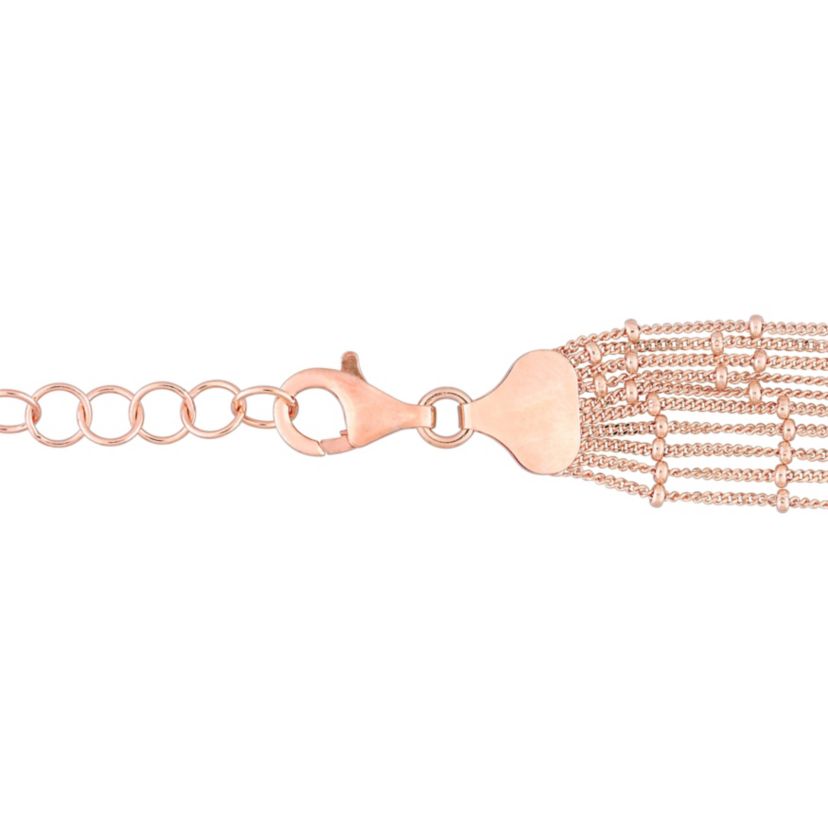 Multi-Strand Chain Necklace in 18k Rose Gold Plated Sterling Silver, 18"