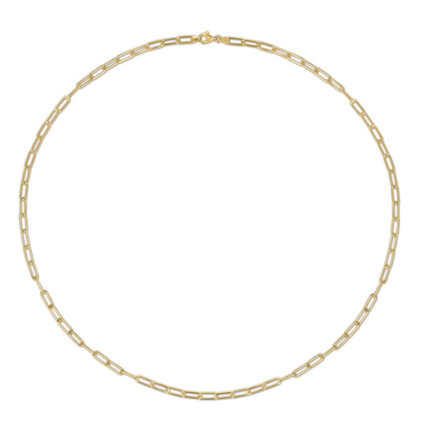 5MM Polished Paperclip Chain Necklace in 18k Yellow Gold Plated Sterling Silver, 32"