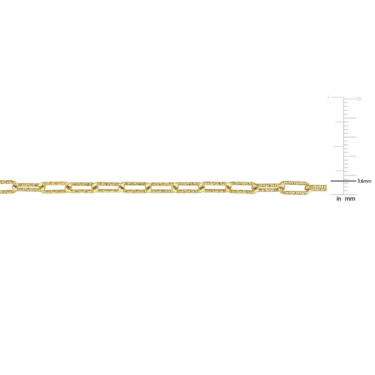 3.5MM Fancy Paperclip Chain Necklace in 18k Yellow Gold Plated Sterling Silver, 16"