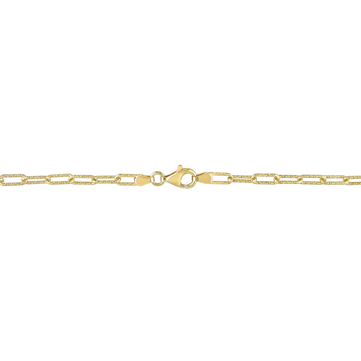 3.5MM Fancy Paperclip Chain Necklace in 18k Yellow Gold Plated Sterling Silver, 16"