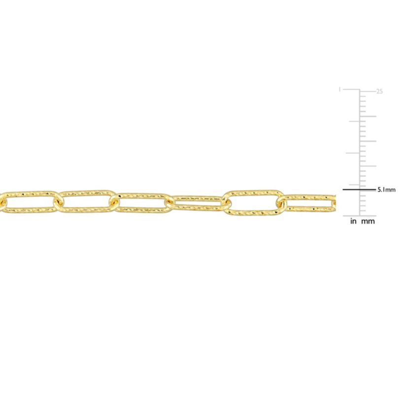 5MM Fancy Paperclip Chain Necklace in 18k Yellow Gold Plated Sterling Silver, 36"