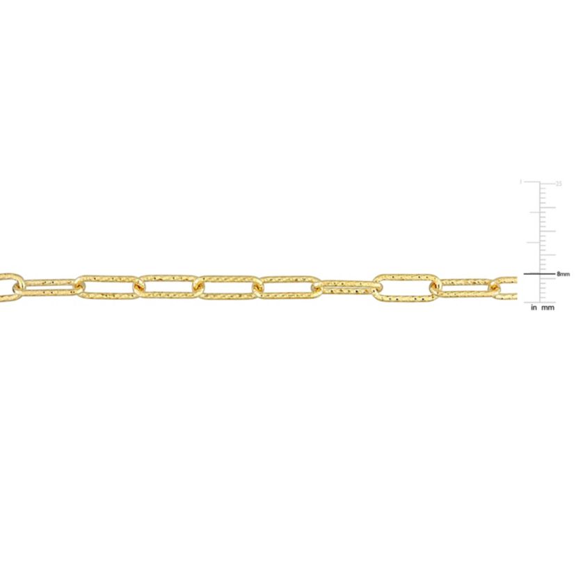 6MM Fancy Paperclip Chain Necklace in 18k Yellow Gold Plated Sterling Silver, 16"