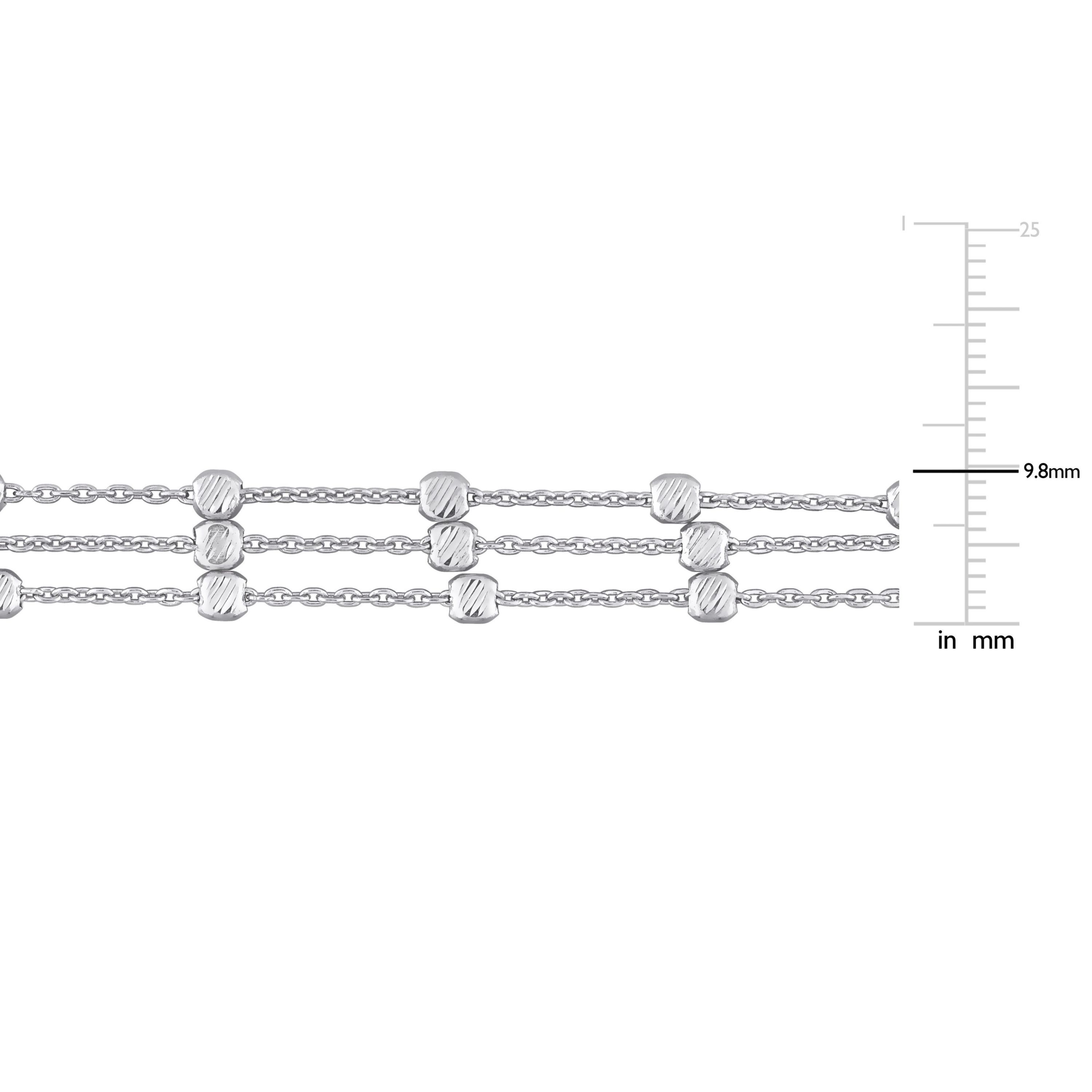 Multi-Strand Link Bracelet in Sterling Silver, 7.5"
