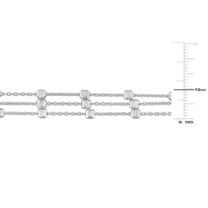 Multi-Strand Link Bracelet in Sterling Silver, 7.5"