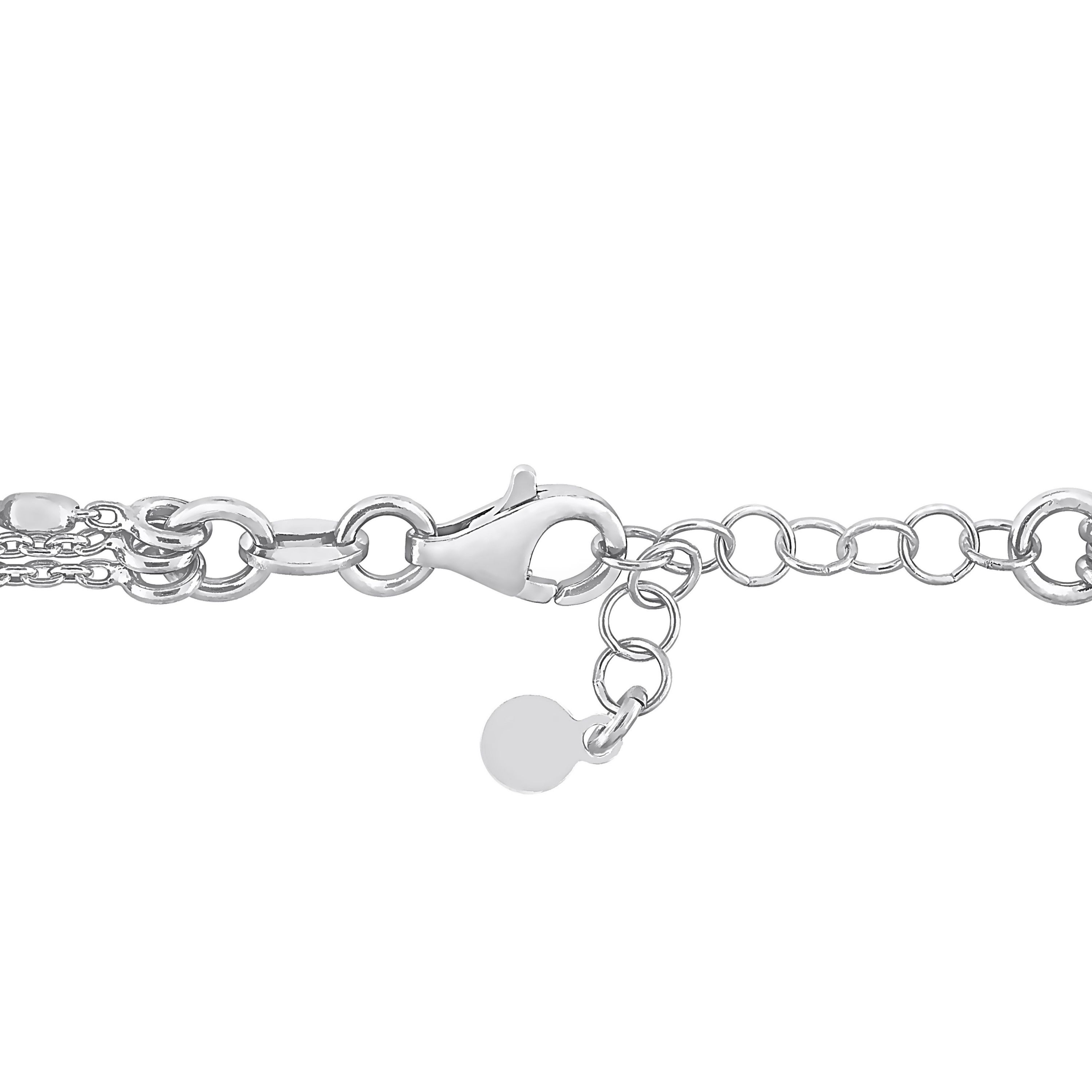Multi-Strand Link Bracelet in Sterling Silver, 7.5"