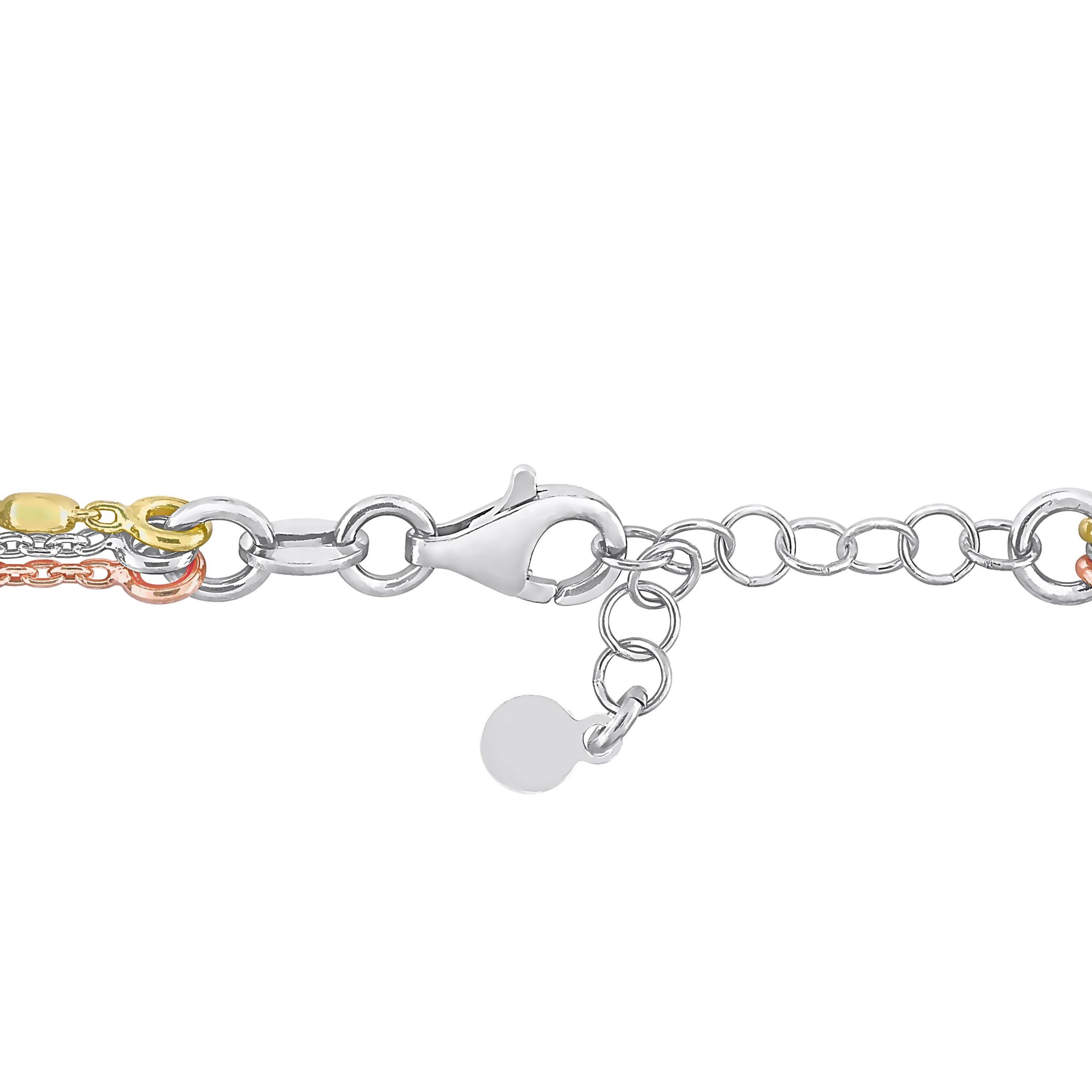 Multi-Strand Bracelet in 3-Tone 18k Gold Plated Sterling Silver