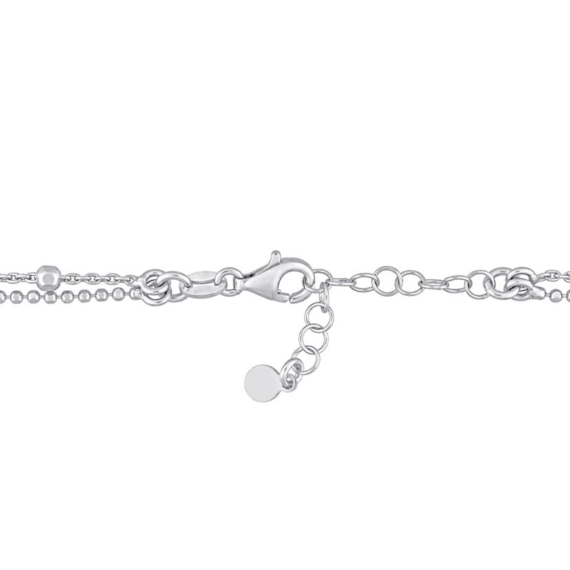 2-Strand Ball Bead Chain Necklace in Sterling Silver, 19"