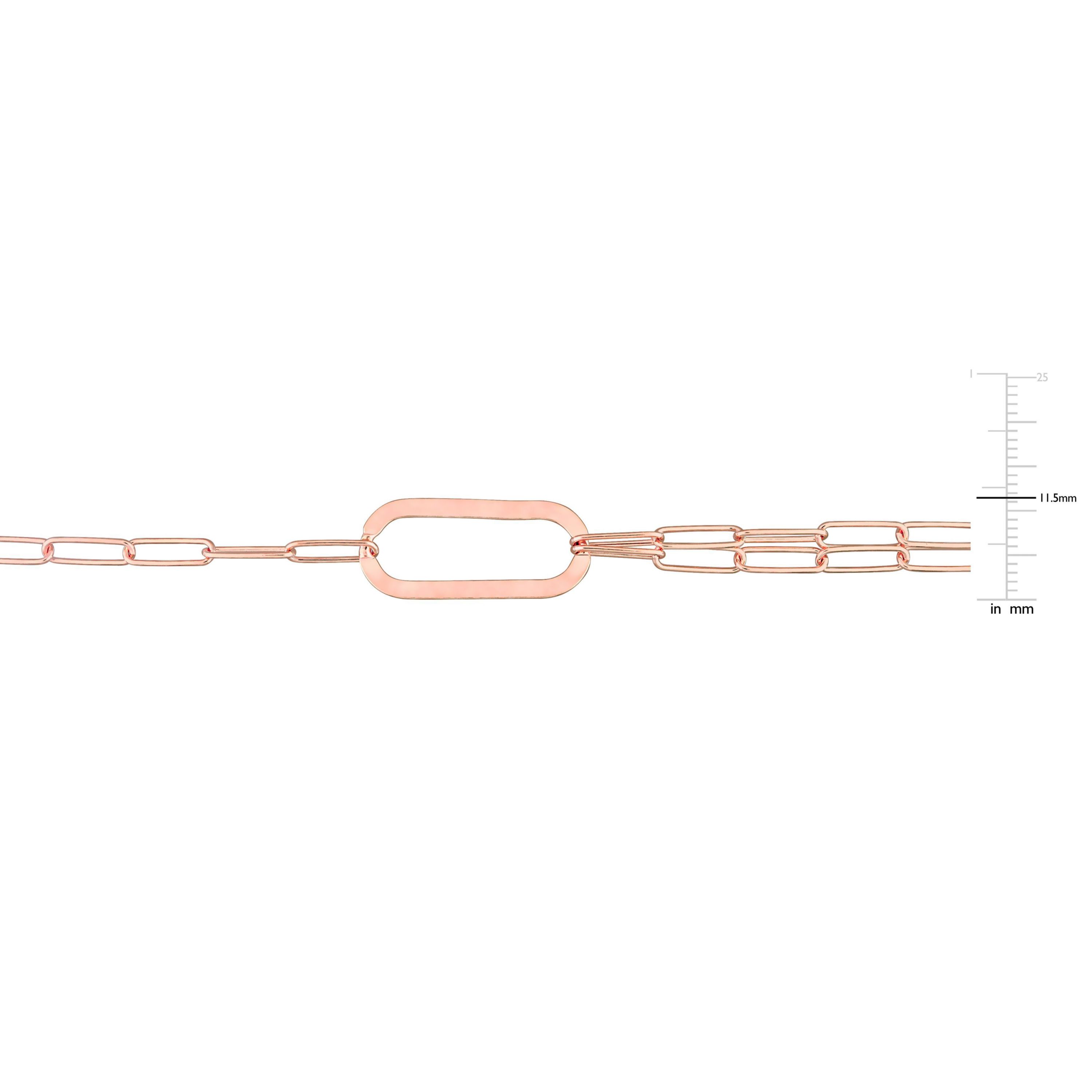 Paperclip Chain Necklace in 18k Rose Gold Plated Sterling Silver, 37"