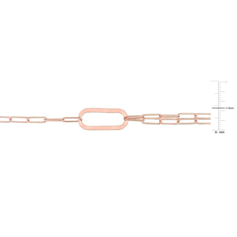 Paperclip Chain Necklace in 18k Rose Gold Plated Sterling Silver, 37"
