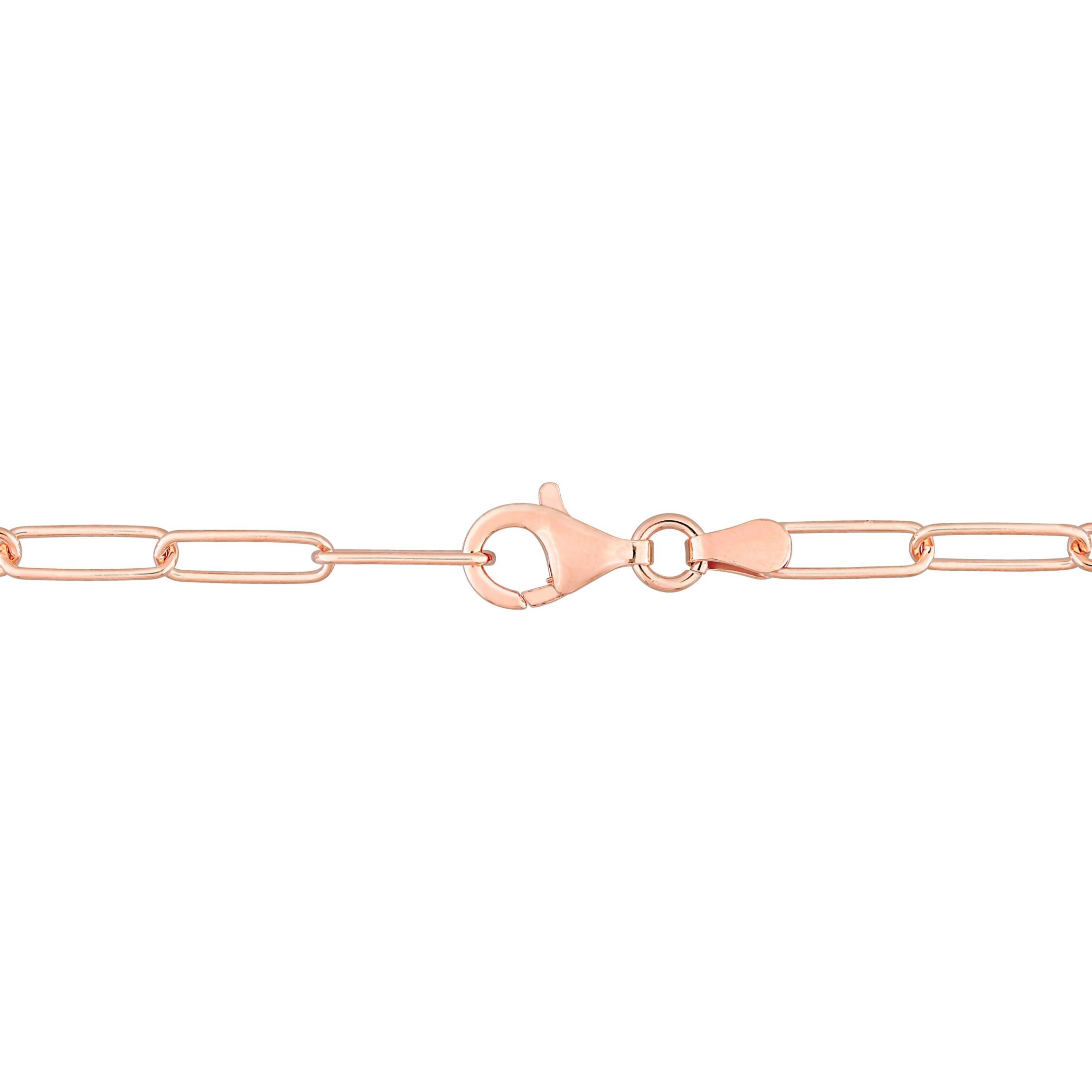 Paperclip Chain Necklace in 18k Rose Gold Plated Sterling Silver, 37"