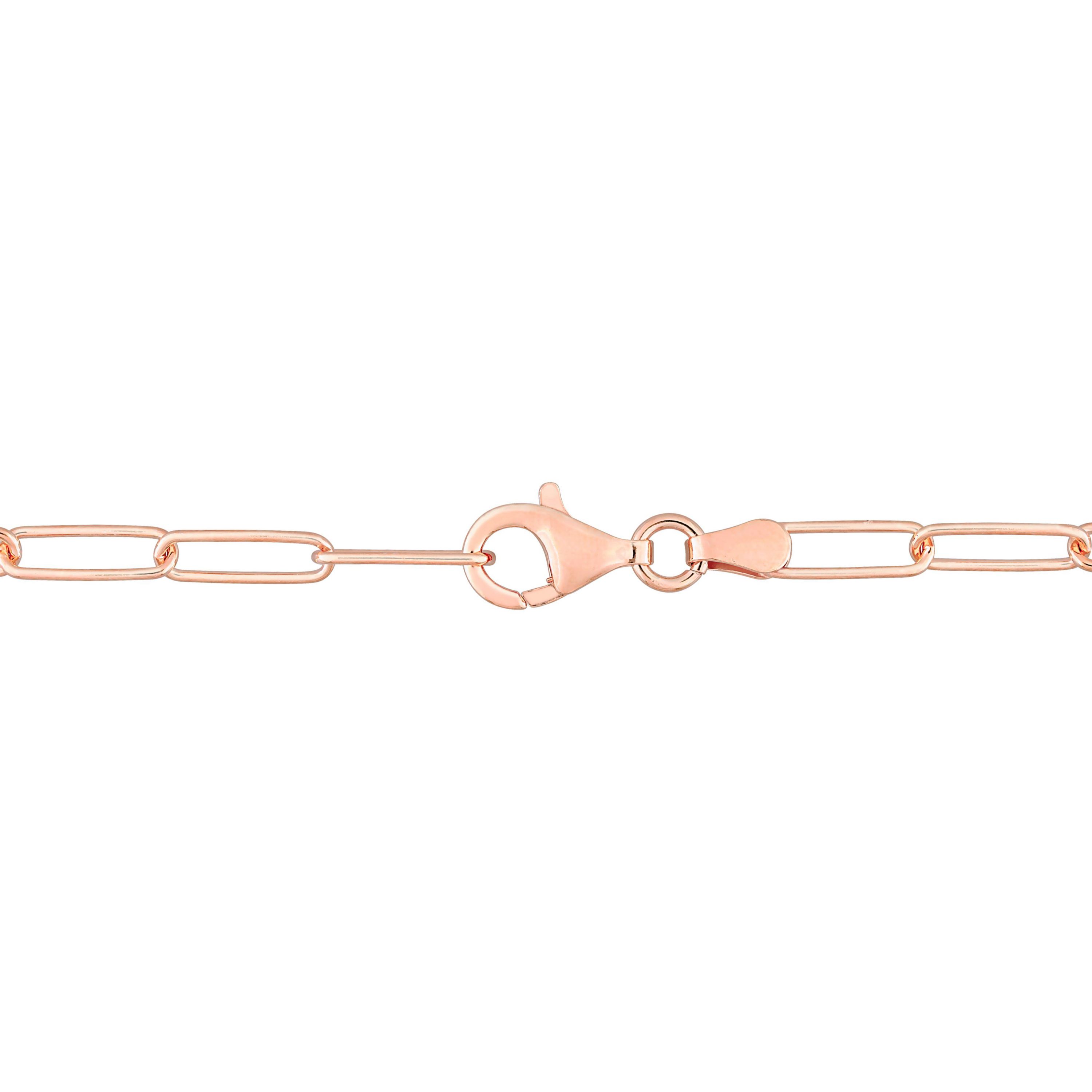 Paperclip Chain Necklace in 18k Rose Gold Plated Sterling Silver, 37"