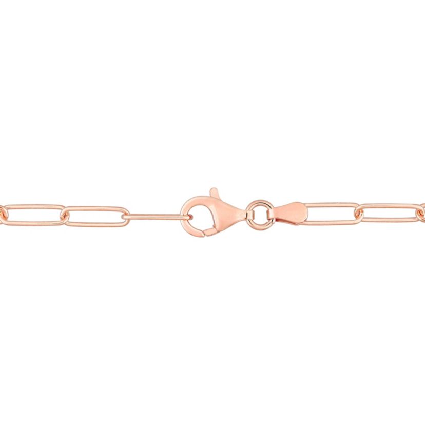 Paperclip Chain Necklace in 18k Rose Gold Plated Sterling Silver, 37"