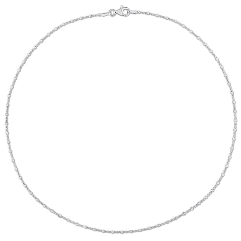 Bead Chain Necklace in Sterling Silver, 16"