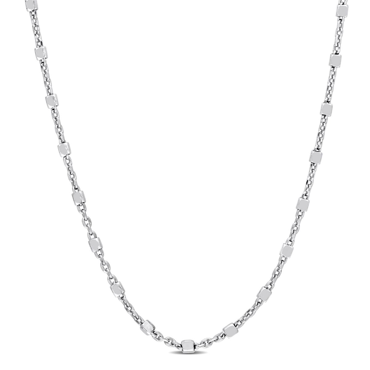 Bead Chain Necklace in Sterling Silver, 24"