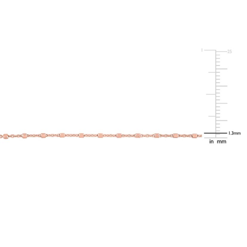 Beaded Chain Necklace in 18k Rose Gold Plated Sterling Silver, 16"