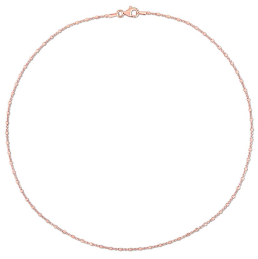 Beaded Chain Necklace in 18k Rose Gold Plated Sterling Silver, 16"