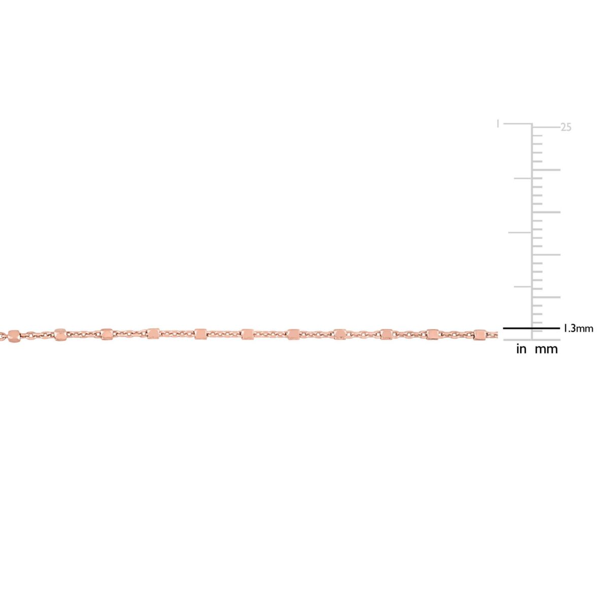 Beaded Chain Necklace in 18k Rose Gold Plated Sterling Silver, 18"